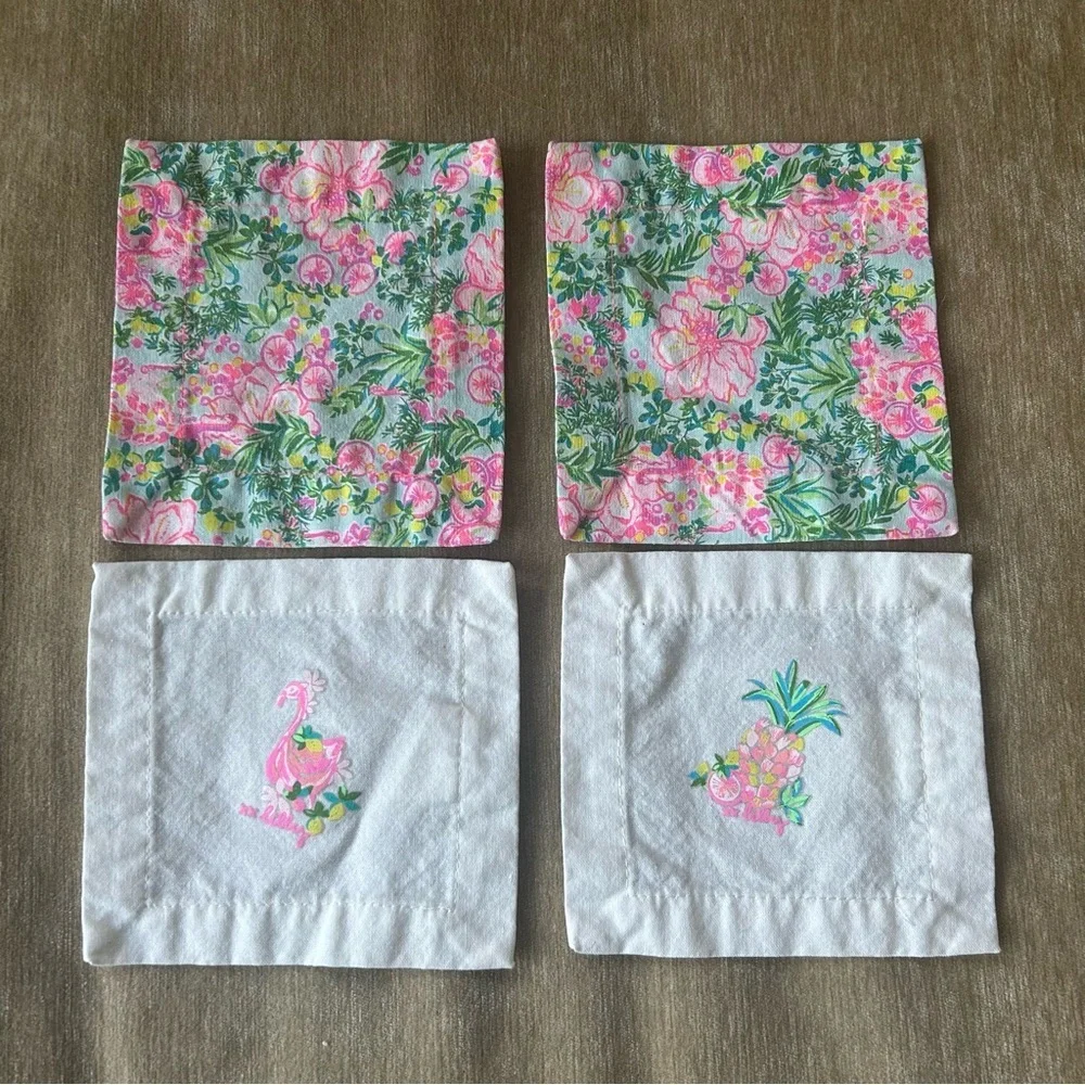 Lilly Pulitzer Fruity Flamingo Cocktail Napkins Set of 4